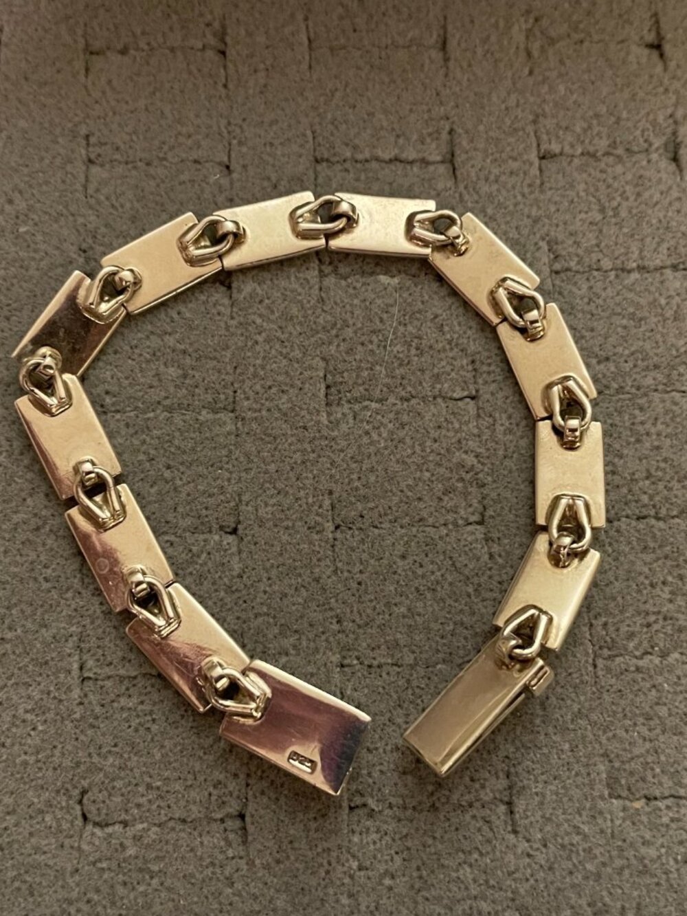 Vintage Sterling Silver Bracelet 23 grams 7" Modern Links Panels Mid Century - Picture 3 of 10